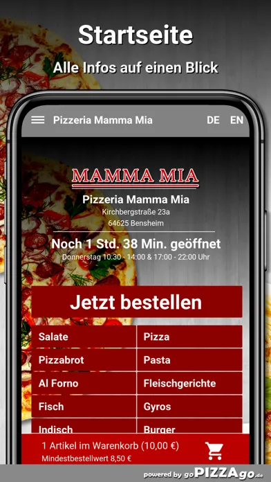 Pizzeria Mamma Mia Bensheim Screenshots