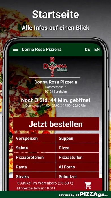 Screenshot di Donna Rosa Pizzeria Bergheim