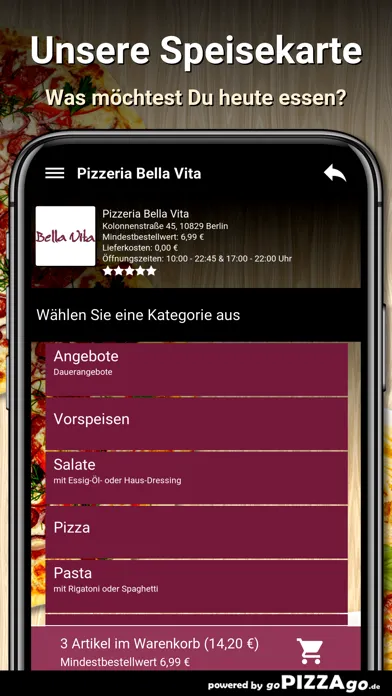 Capturas de tela do Pizzeria Bella Vita Berlin