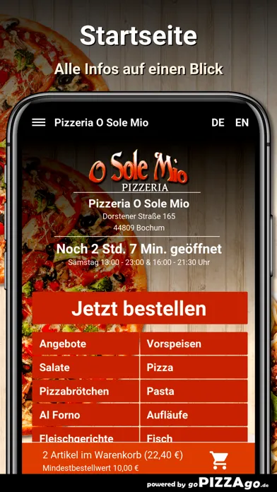 Captures d'écran de Pizzeria O Sole Mio Bochum