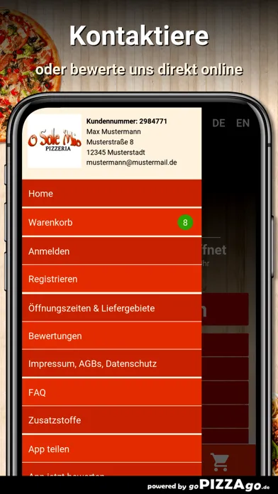 Captures d'écran de Pizzeria O Sole Mio Bochum
