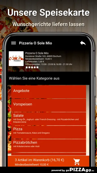 Captures d'écran de Pizzeria O Sole Mio Bochum