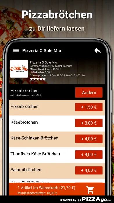 Captures d'écran de Pizzeria O Sole Mio Bochum
