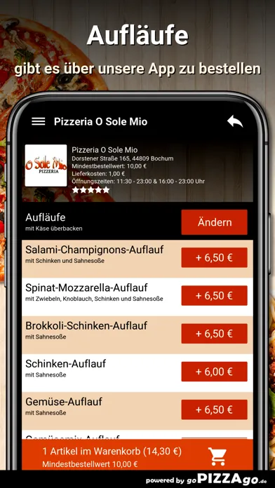 Captures d'écran de Pizzeria O Sole Mio Bochum