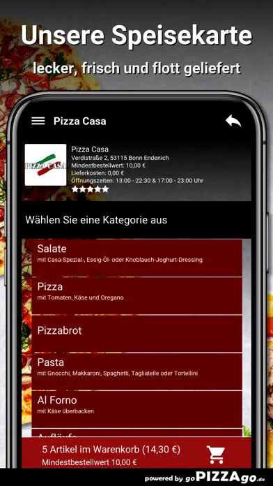 Capturas de tela do Pizza Casa Bonn Endenich