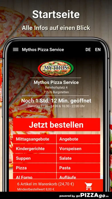 Mythos Pizza Burgstetten سکرین شاٹس