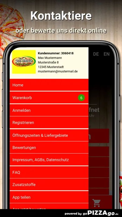 Mythos Pizza Burgstetten سکرین شاٹس