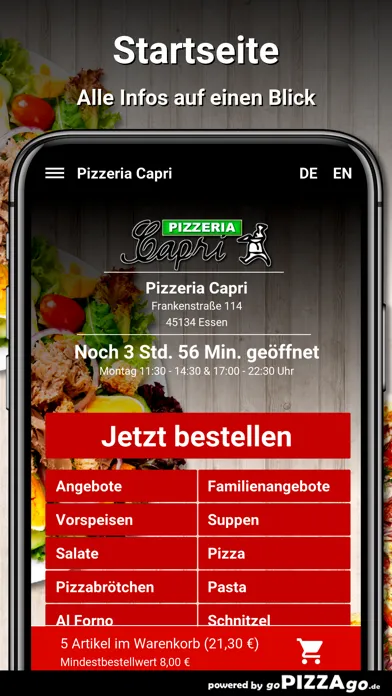 Tangkapan layar Pizzeria Capri Essen