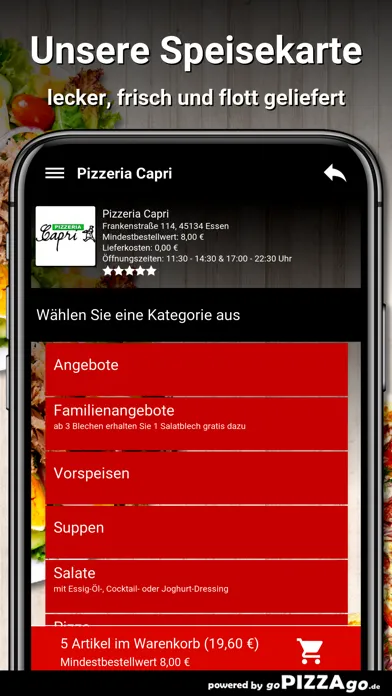Tangkapan layar Pizzeria Capri Essen