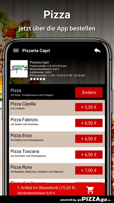 Tangkapan layar Pizzeria Capri Essen