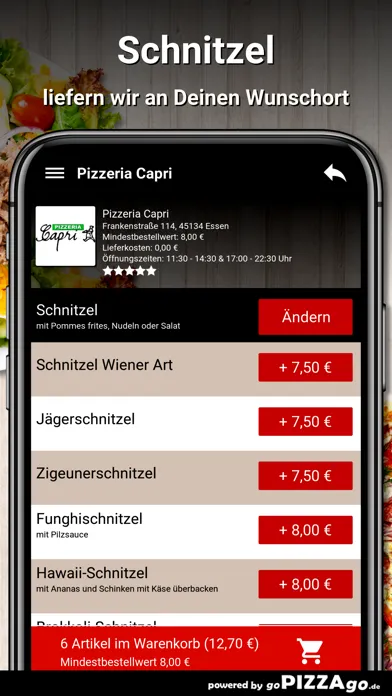 Tangkapan layar Pizzeria Capri Essen