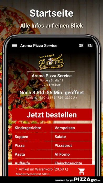 Aroma Pizza Service Fellbach Screenshots