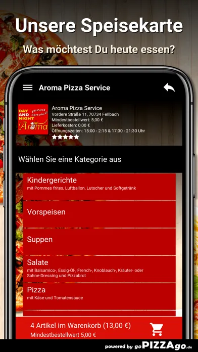 Aroma Pizza Service Fellbach Screenshots