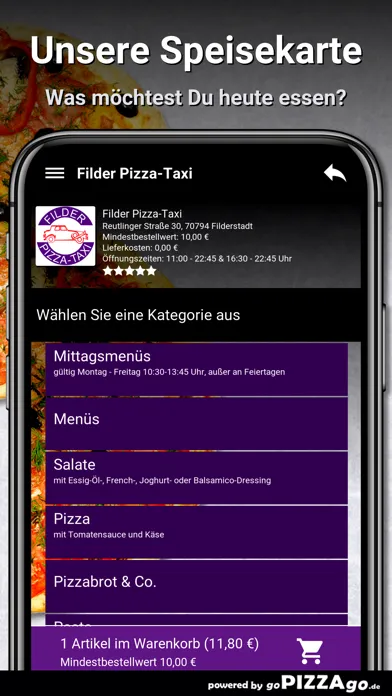 Filder Pizza-Taxi Filderstadt 스크린샷