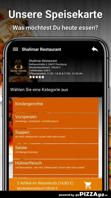Shalimar Restaurant Flensburg Screenshots