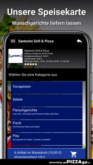 Capturas de tela do Santorini Grill & Pizza Fürth