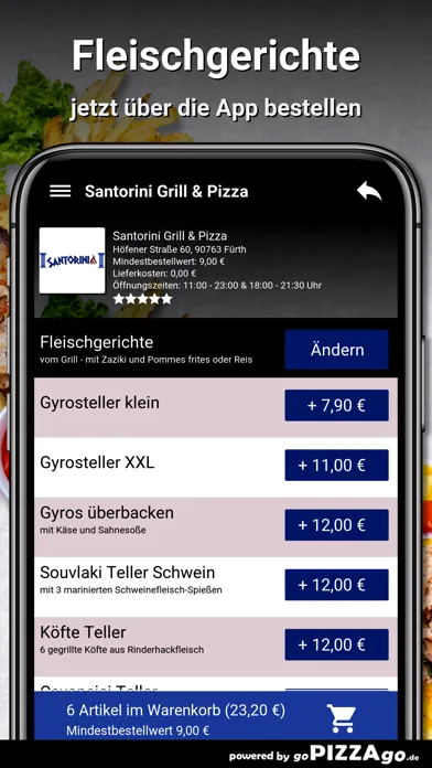 Capturas de tela do Santorini Grill & Pizza Fürth