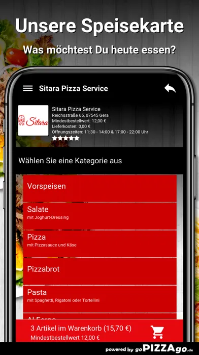 Captures d'écran de Sitara Pizza Service Gera