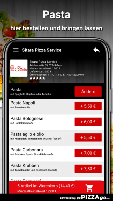 Captures d'écran de Sitara Pizza Service Gera