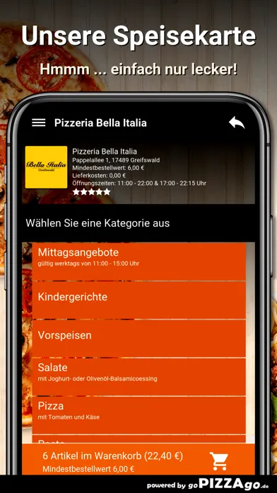 Capturas de tela do Bella Italia Greifswald