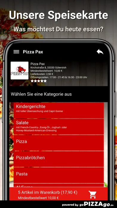 Zrzuty ekranu Pizza Pax Gütersloh