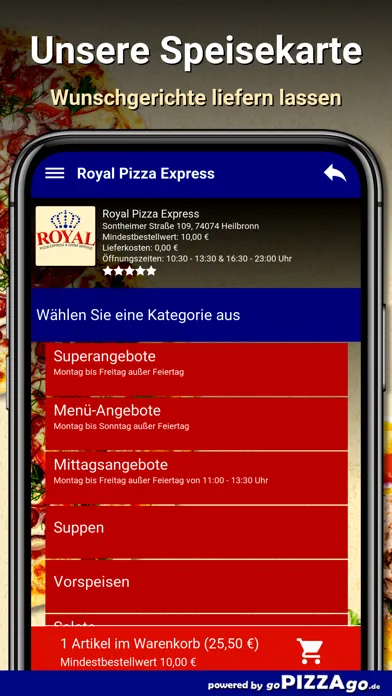 Capturas de tela do Royal Pizza Express Heilbronn