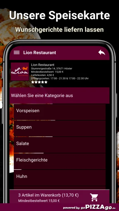 Lion Restaurant Höxter应用截图
