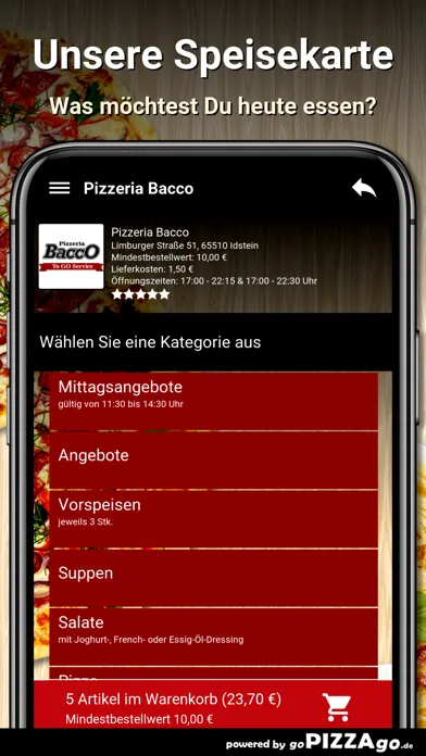 Скриншоты Pizzeria Bacco Idstein
