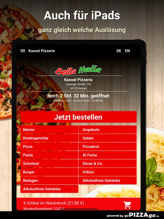 Captures d'écran de Kassel Pizzeria Kassel iPad 