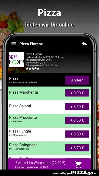 Captures d'écran de Pizza Florenz Kassel
