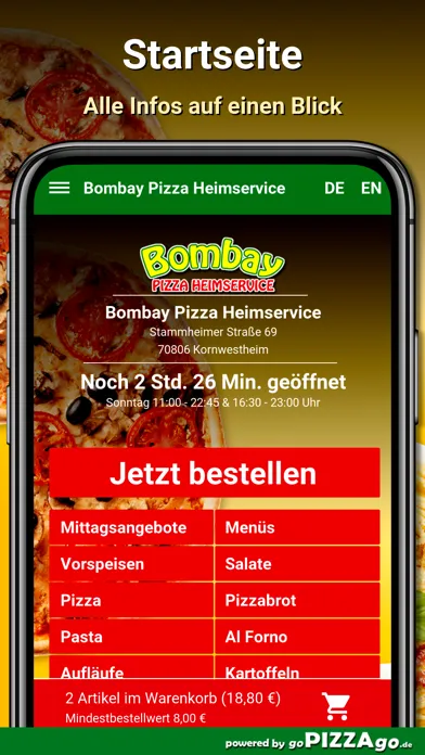 Bombay Pizza Kornwestheim Ekran Görüntüleri