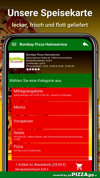 Bombay Pizza Kornwestheim Ekran Görüntüleri