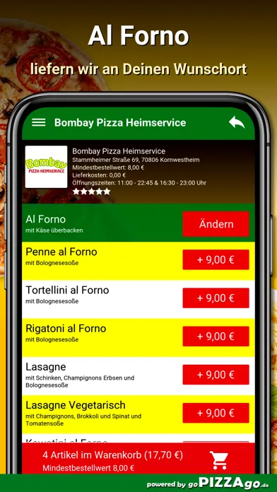 Bombay Pizza Kornwestheim Ekran Görüntüleri
