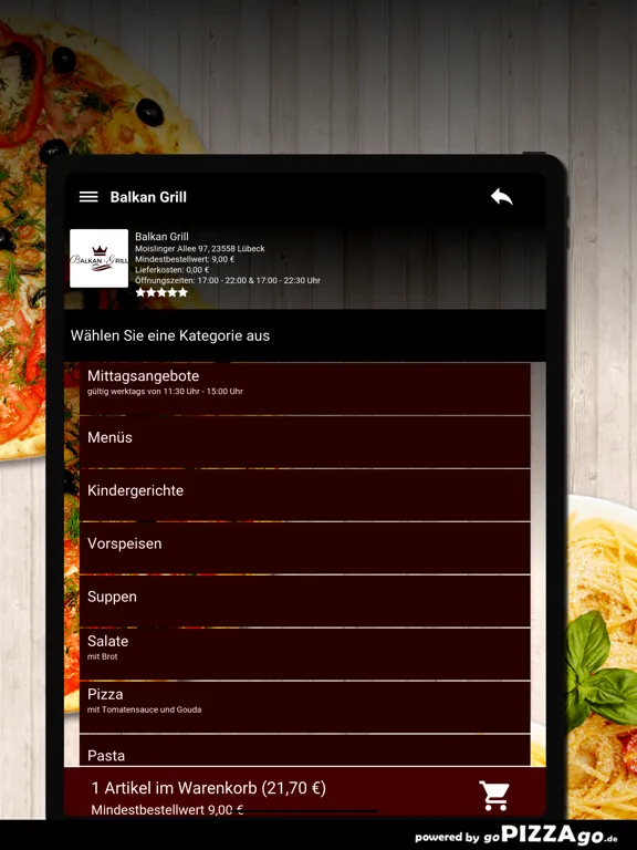 Capturas de pantalla de Balkan-Grill Lübeck iPad 