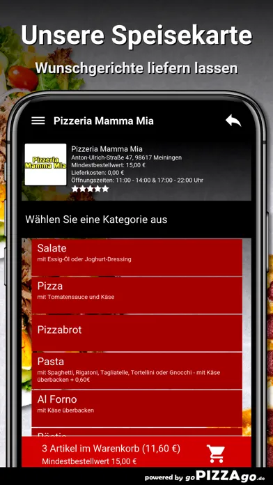 Ảnh chụp màn hình của Pizzeria Mamma Mia Meiningen