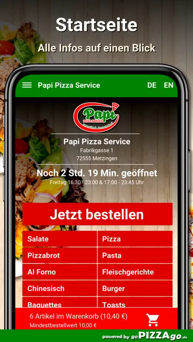 Скриншоты Papi Pizza Service Metzingen
