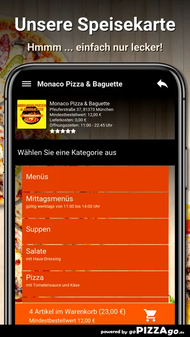 Tangkapan skrin Monaco Pizza München