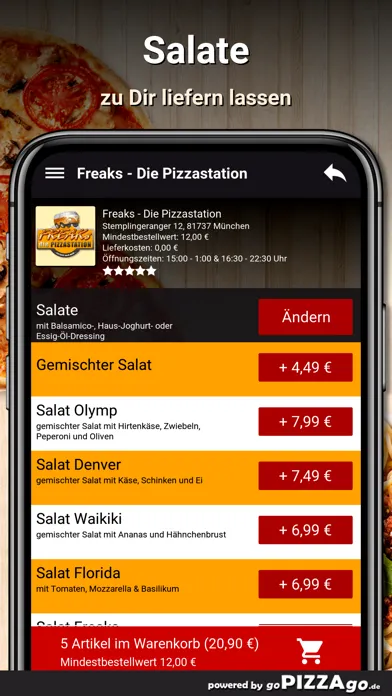 Freaks Pizza München سکرین شاٹس