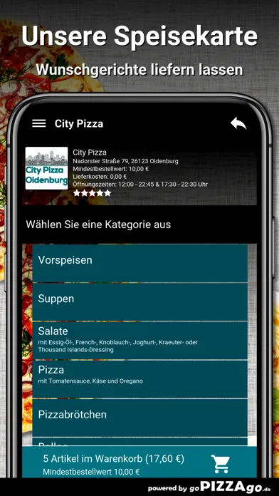 Captures d'écran de City-Pizza Oldenburg