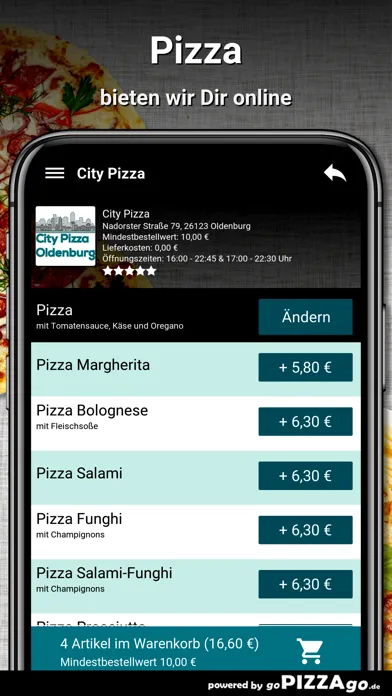 Captures d'écran de City-Pizza Oldenburg