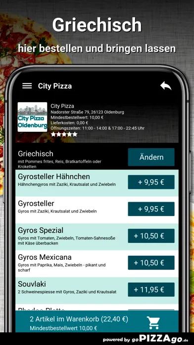 Captures d'écran de City-Pizza Oldenburg