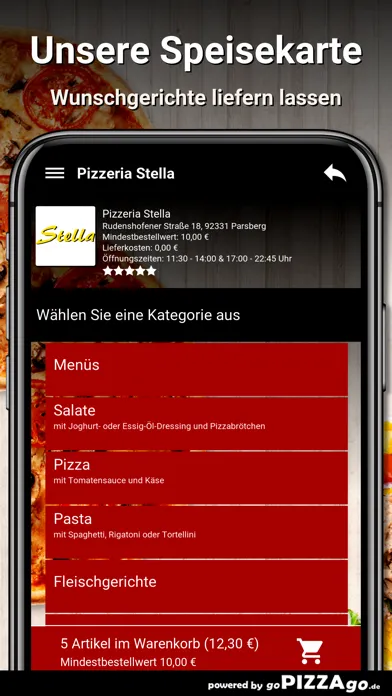 Capturas de tela do Pizzeria Stella Parsberg