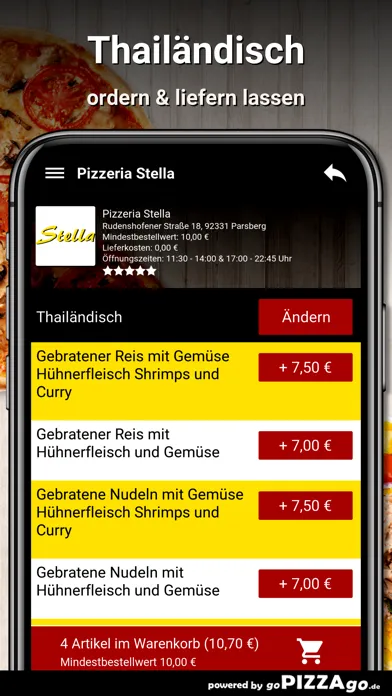 Capturas de tela do Pizzeria Stella Parsberg