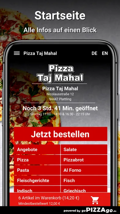 Capturas de tela do Pizza Taj Mahal Plattling