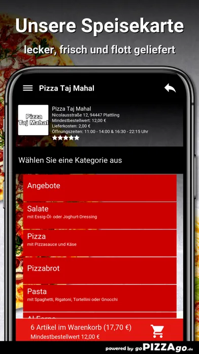 Capturas de tela do Pizza Taj Mahal Plattling