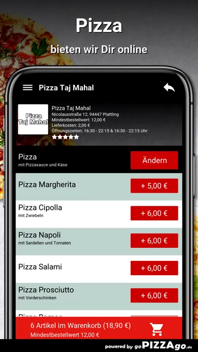 Capturas de tela do Pizza Taj Mahal Plattling