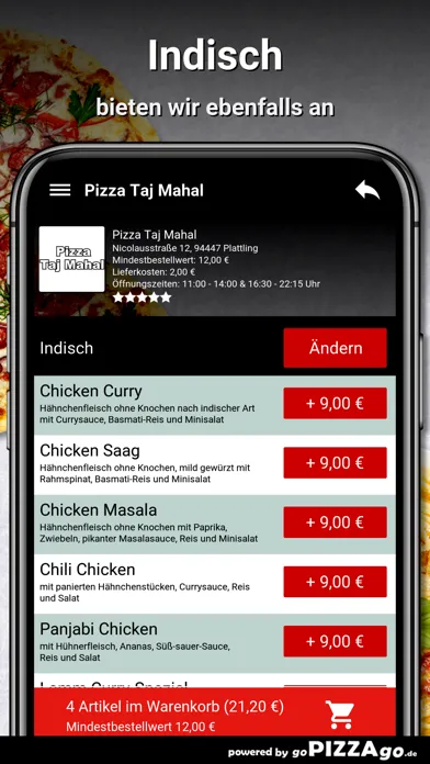 Capturas de tela do Pizza Taj Mahal Plattling