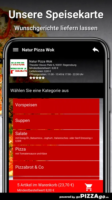 Capturas de pantalla de Natur Pizza Wok Regensburg