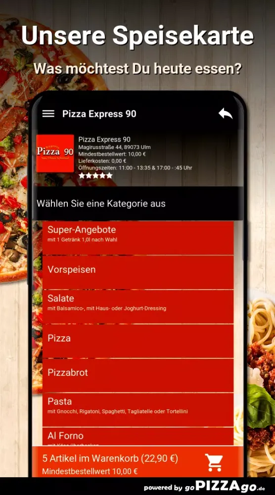 Tangkapan layar Pizza Express 90 Ulm