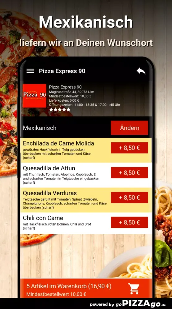 Tangkapan layar Pizza Express 90 Ulm